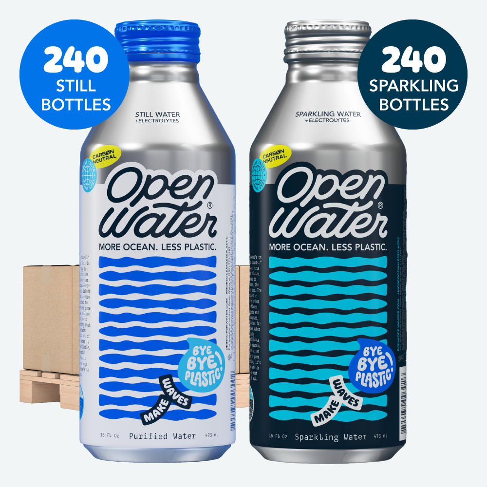 Open Water Still and Sparkling 16oz Tallgirl cans 240 count of each